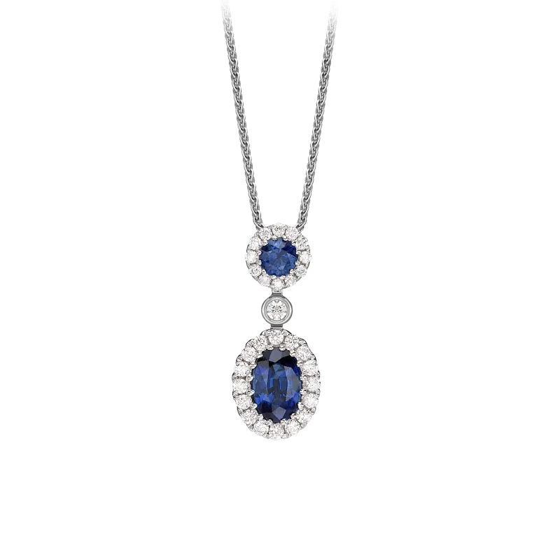 18ct white gold sapphire and diamond Pendant