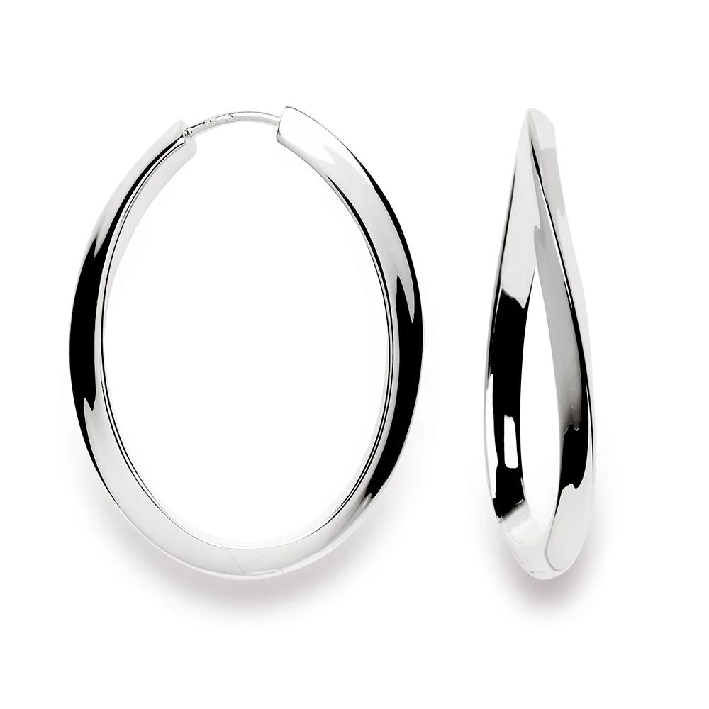 bastian silver polished hoop earrings 11334