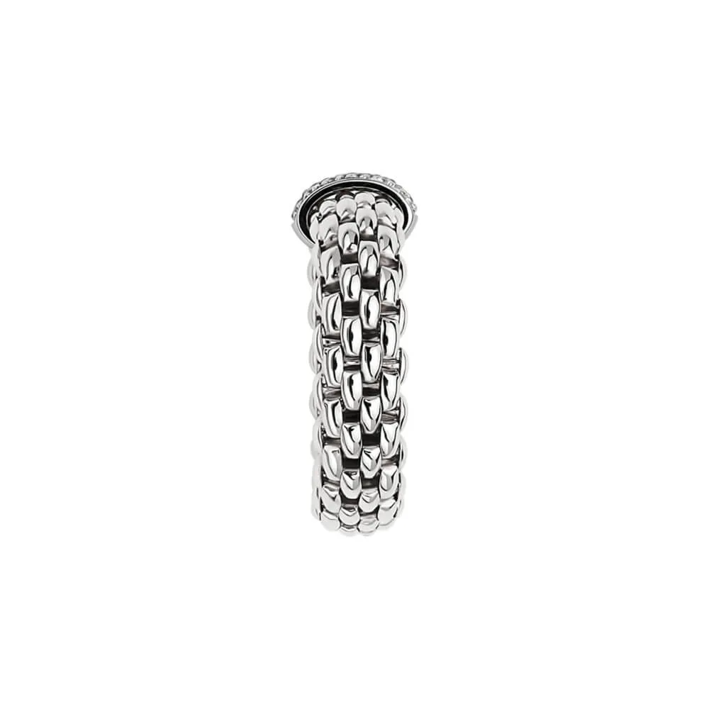 FOPE 18ct white gold Vendome flex'it ring with pave diamond centre band - Image 2