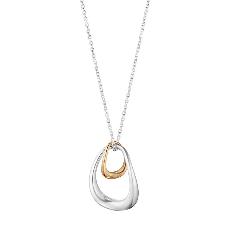 Georg Jensen Offspring Pendant silver and 18ct rose gold on silver chain.