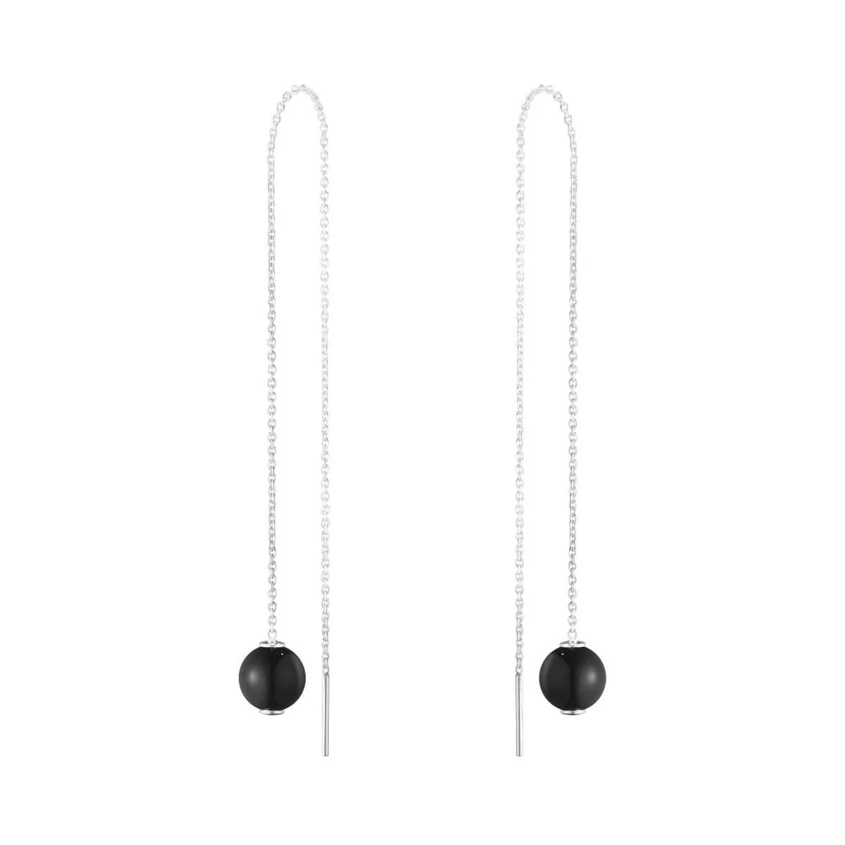 georg jensen silver grape threaded single earring with black onyx 10009348