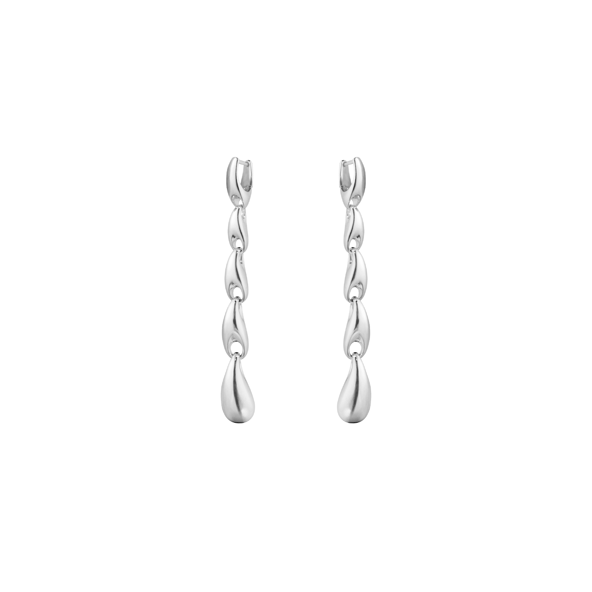Georg Jensen silver Reflect long drop earrings - Walker Luxury Jeweller