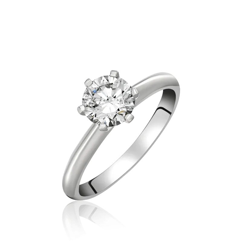 platinum diamond solitaire ring in a 6 claw setting 030ct 1001876