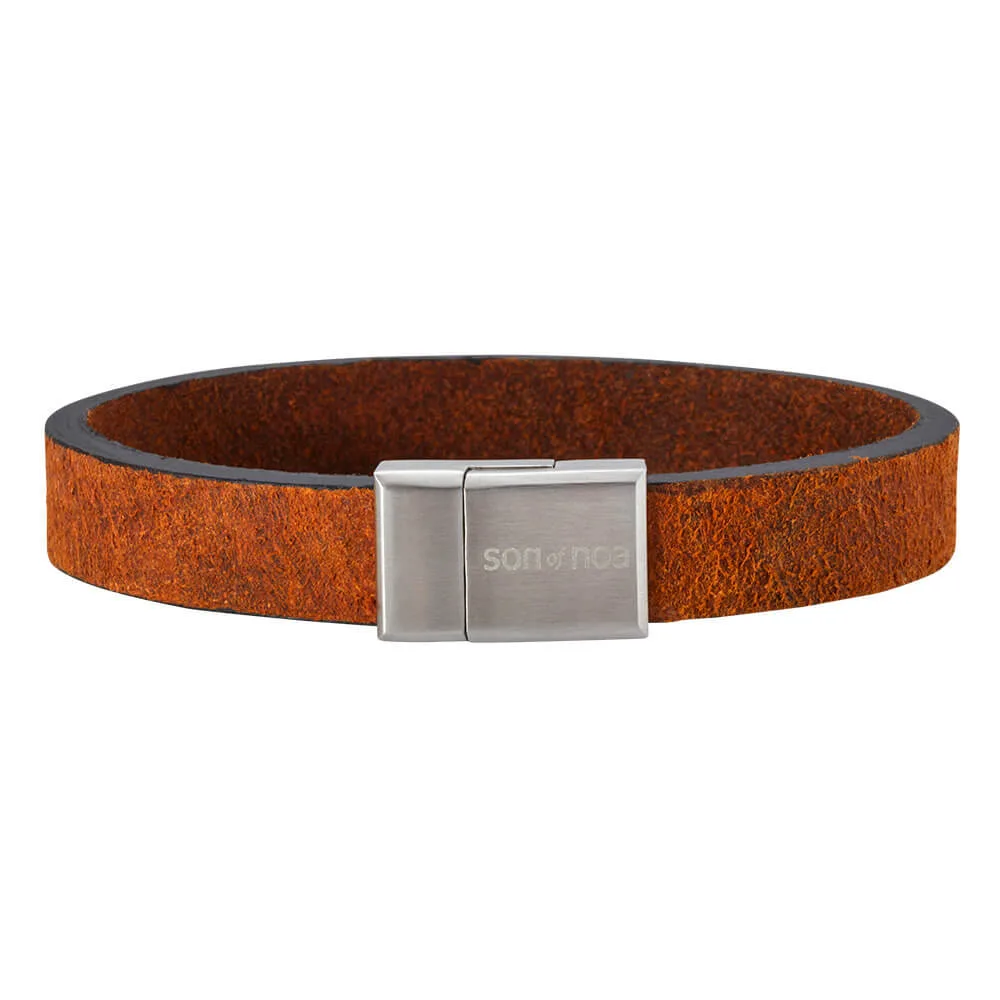 son of noa browncalf leather bracelet 12mm width and 19cm length wih steel clasp 897 004 brown19