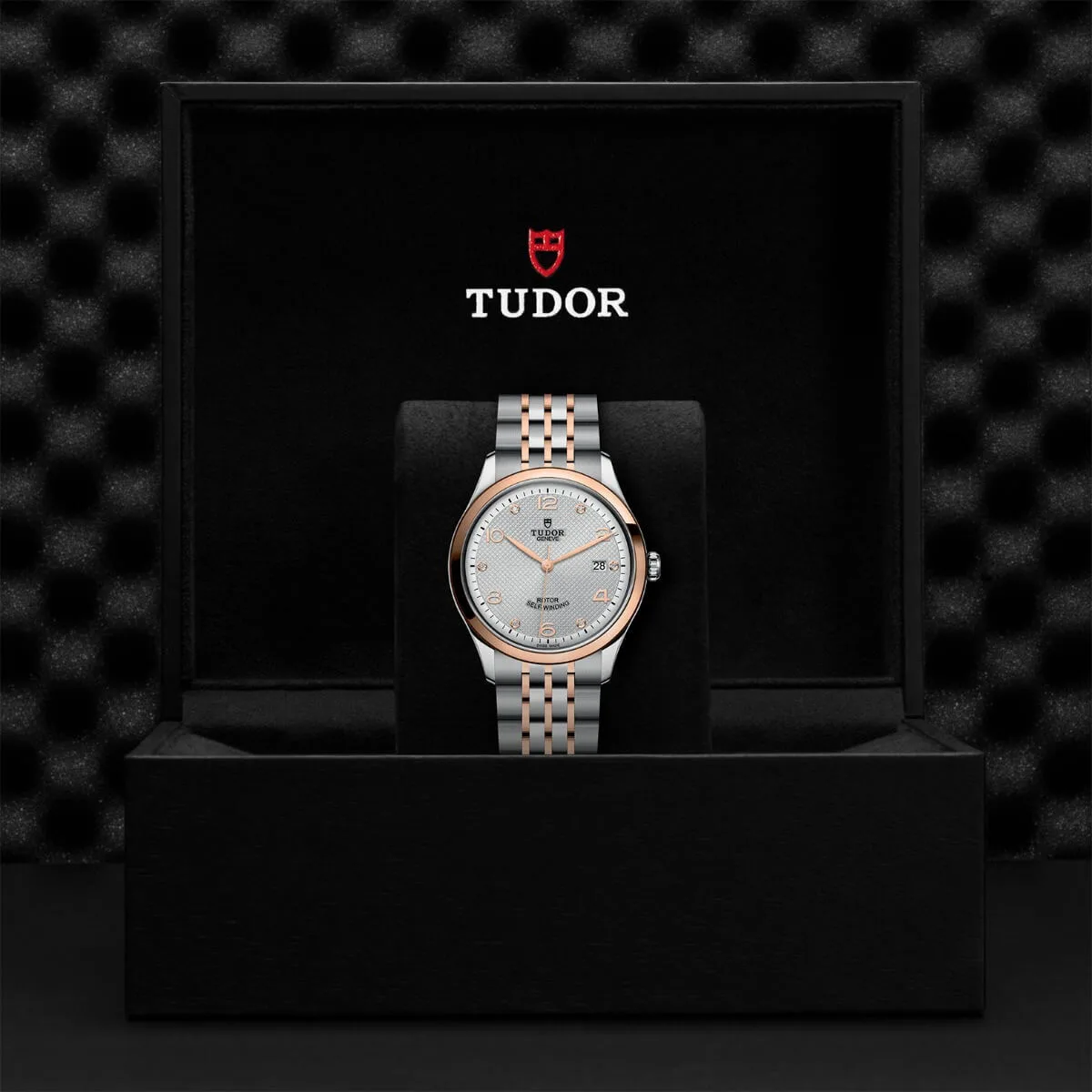 tudor 1926 steel rose 39mm with silver diamond set dial m91551 0002OoVj