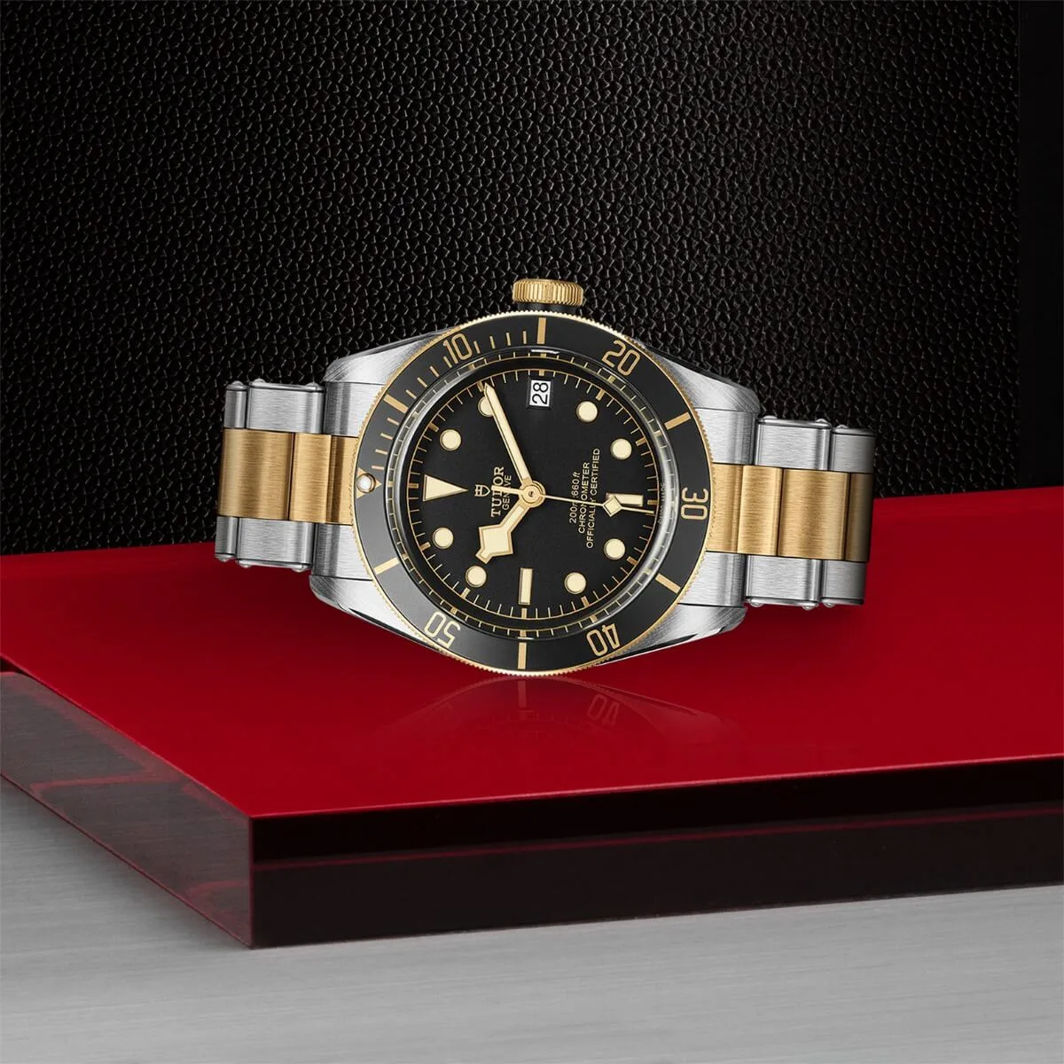 tudor black bay sg 41mm with black dial on bracelet m79733n 0008