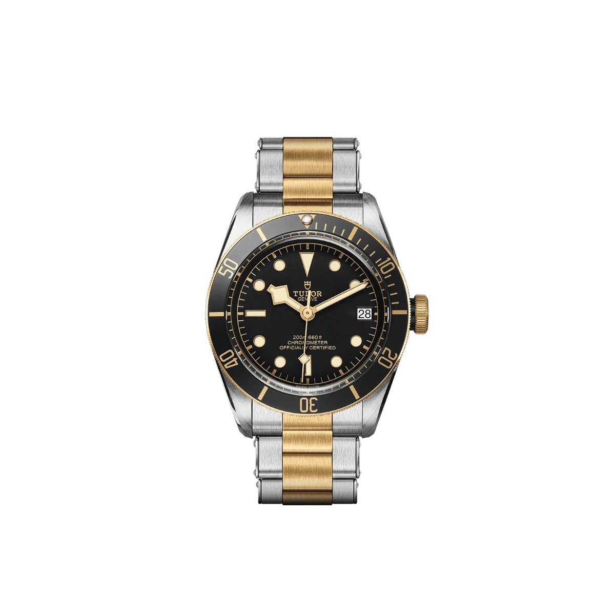 tudor black bay sg 41mm with black dial on bracelet m79733n 0008