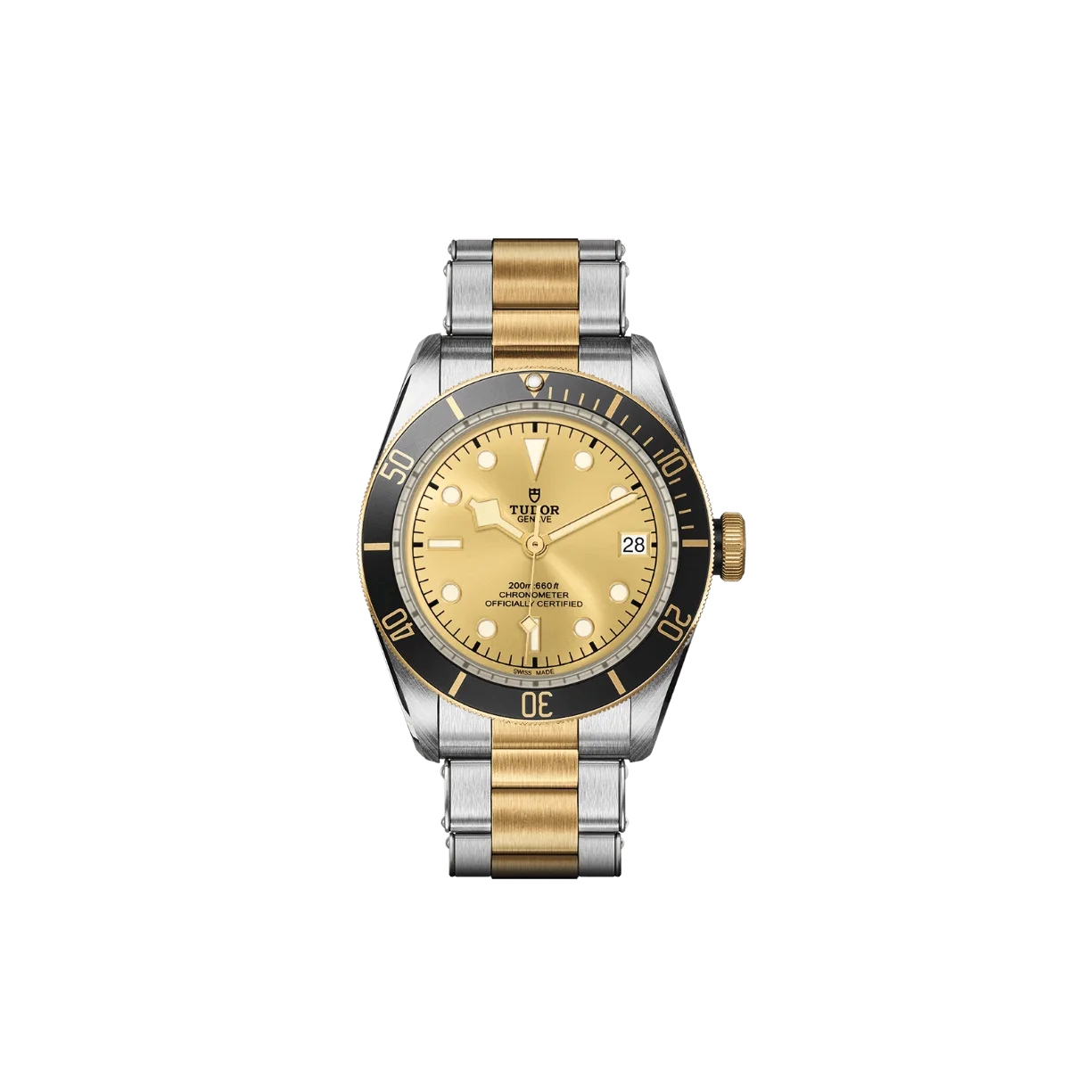 tudor black bay steel and yellow with champagne dial m79733n 0004