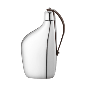 Georg Jensen Sky hip flask in all steel with leather handle