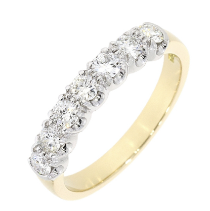 18ct yellow and white gold seven stone diamond eternity ring - Walker ...