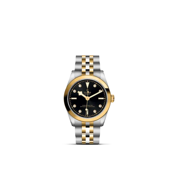 TUDOR stainless steel and gold Black Bay 31mm watch on bracelet