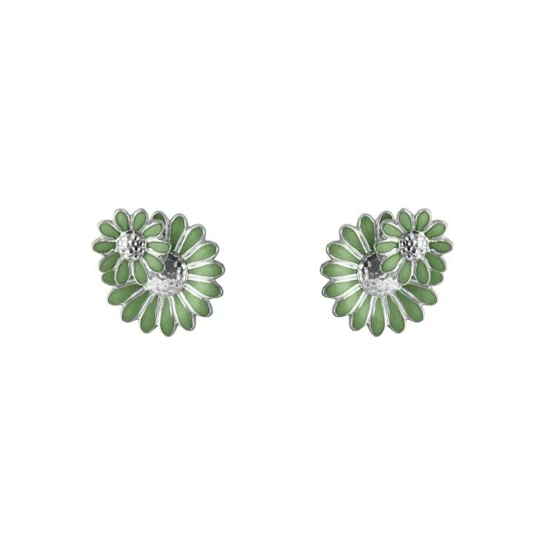 20001361 DAISY LAYERED EARRING SILVER RH VIVID GREEN ENAMEL scaled