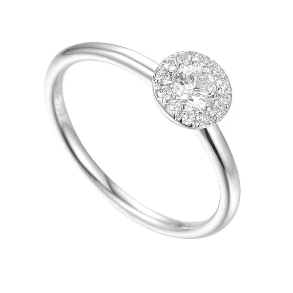 18ct white gold round diamond cluster ring