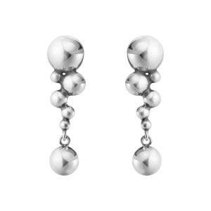 Georg Jensen Grape small silver drop earrings.