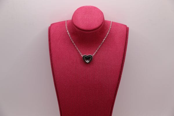 18ct White Gold Diamond Heart Pendant.