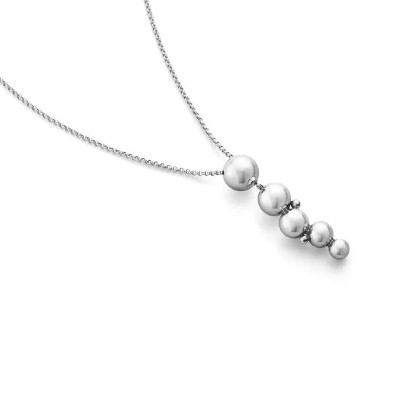 Georg Jensen silver long drop Grape pendant on chain