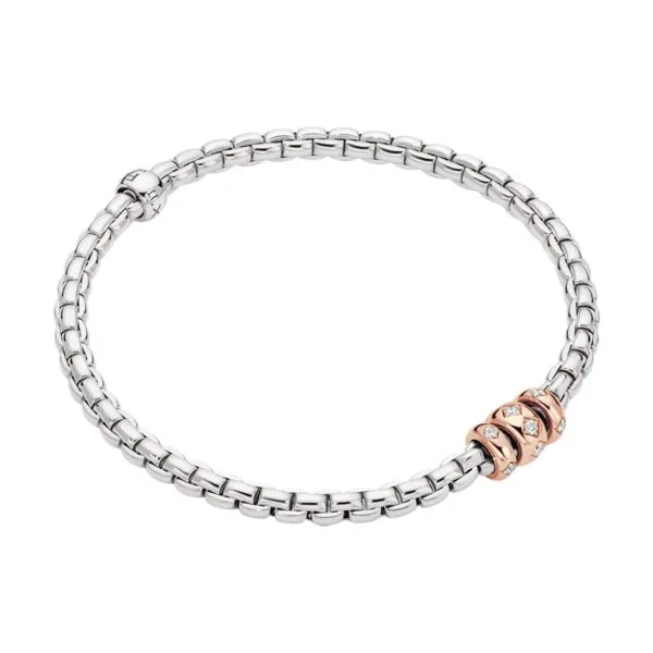 FOPE Eka 18ct white and rose gold diamond bracelet, wrist size medium