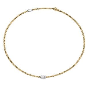 FOPE Eka 18ct yellow and white gold diamond set necklet