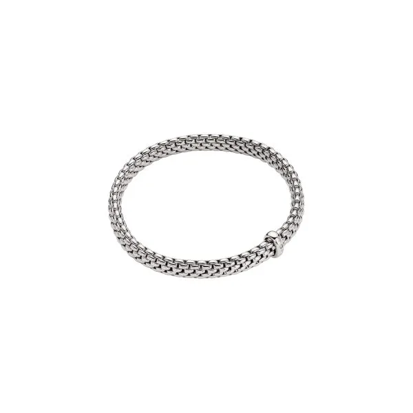 FOPE Vendome 18ct white gold bracelet with a single diamond