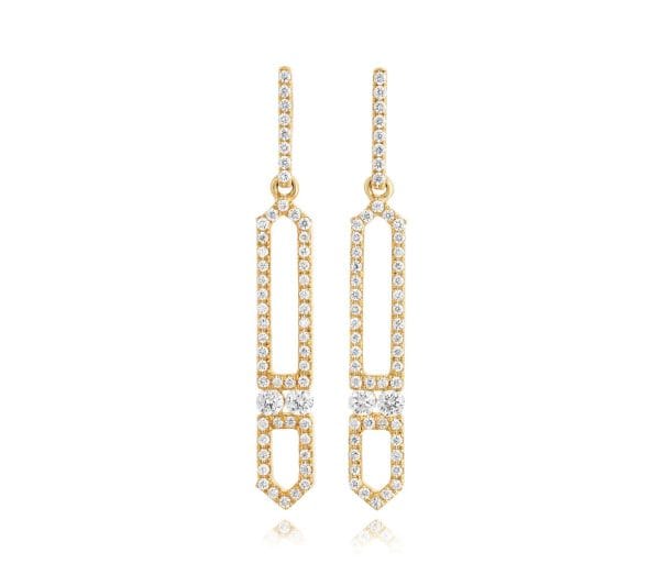 18ct yellow gold diamond drop earrings