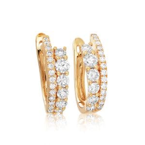 18ct yellow gold diamond hoop earrings
