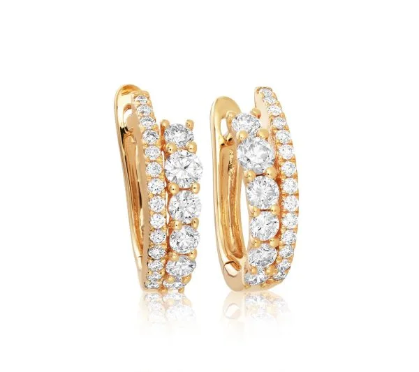 18ct yellow gold diamond hoop earrings