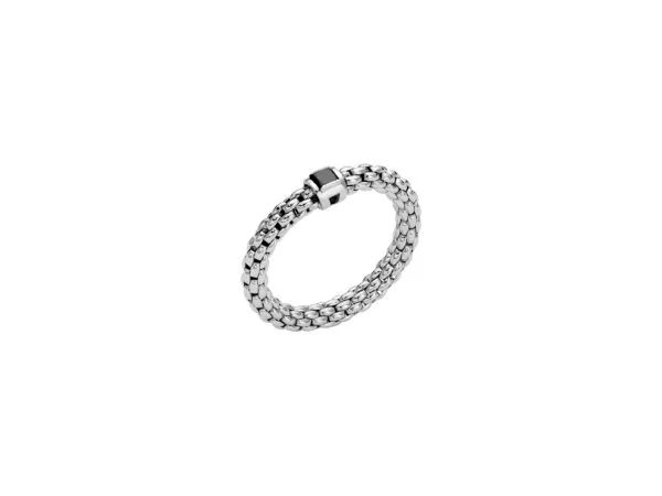 Fope Flexit Solo 18ct white gold black diamond ring