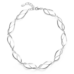 Bastian silver large open twisted link necklet