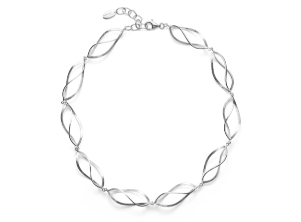 Bastian silver large open twisted link necklet