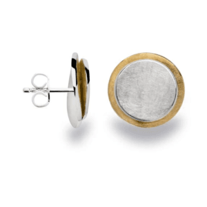 Bastian silver and yellow vermeil double disc stud earrings