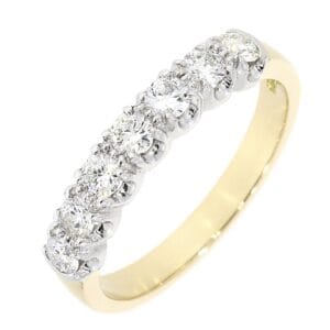 18ct yellow and white gold seven stone diamond eternity ring
