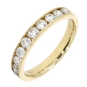 18ct yellow gold diamond channel set eternity ring