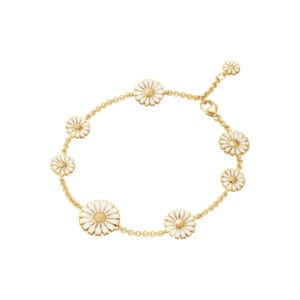 Georg Jensen eight flower Daisy bracelet, silver and 18ct yellow gold plated