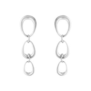 Georg Jensen Offspring silver three loop drop earrings