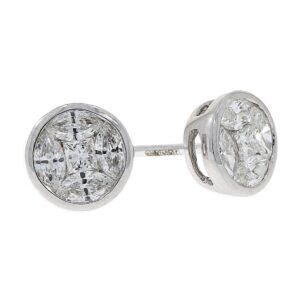 18ct white gold diamond cluster stud earrings