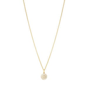 Georg Jensen Daisy pendant in silver with 18ct yellow gold plating and diamond