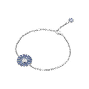 Georg Jensen Daisy bracelet in silver and blue enamel