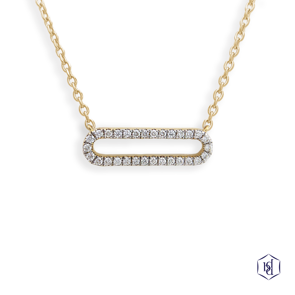 round brilliant cut diamond in a 18ct yellow gold pendant claw set