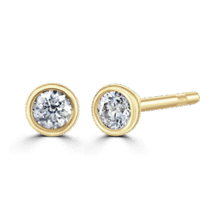 18ct yellow gold diamond solitaire stud earrings 0.15ct