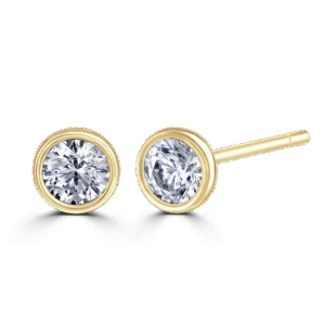 18ct yellow gold diamond solitaire earrings 0.30ct