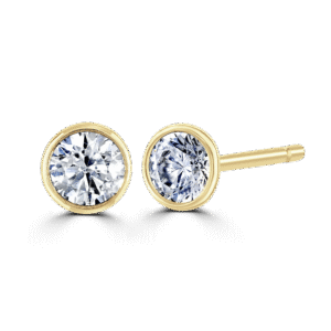 18ct yellow gold diamond solitaire stud earrings 0.50ct