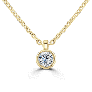 18ct yellow gold diamond solitaire pendant and chain 0.15ct