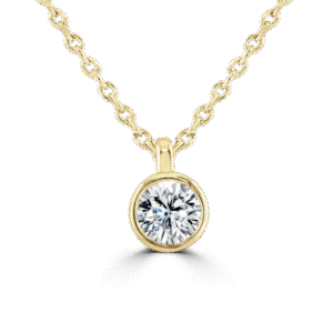 18ct yellow gold diamond solitaire pendant and chain 0.25ct