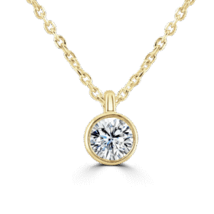 18ct yellow gold diamond solitaire pendant and chain 0.30ct
