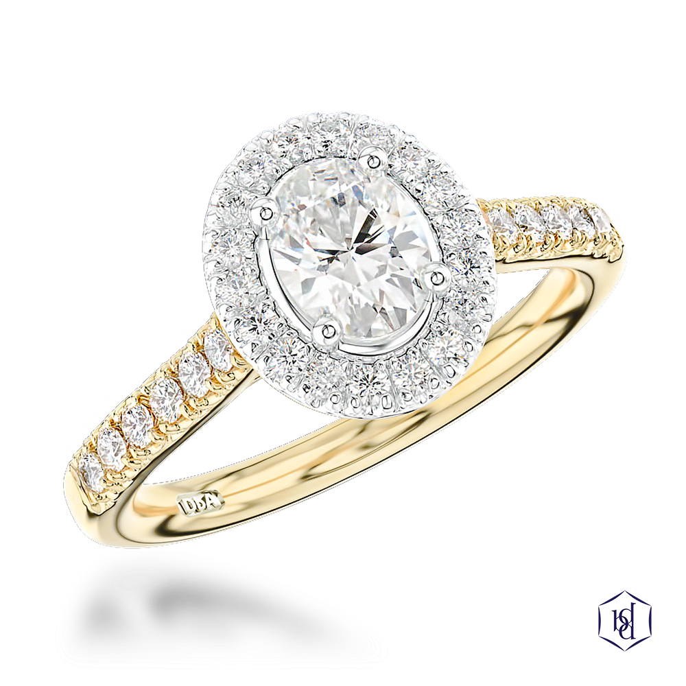 Yellow Gold/Platinum Skye Oval 0.5ct D SI1