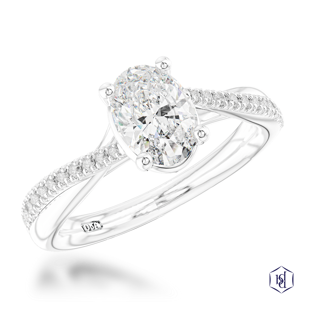 Platinum Skye Twist Oval 1ct E VS2
