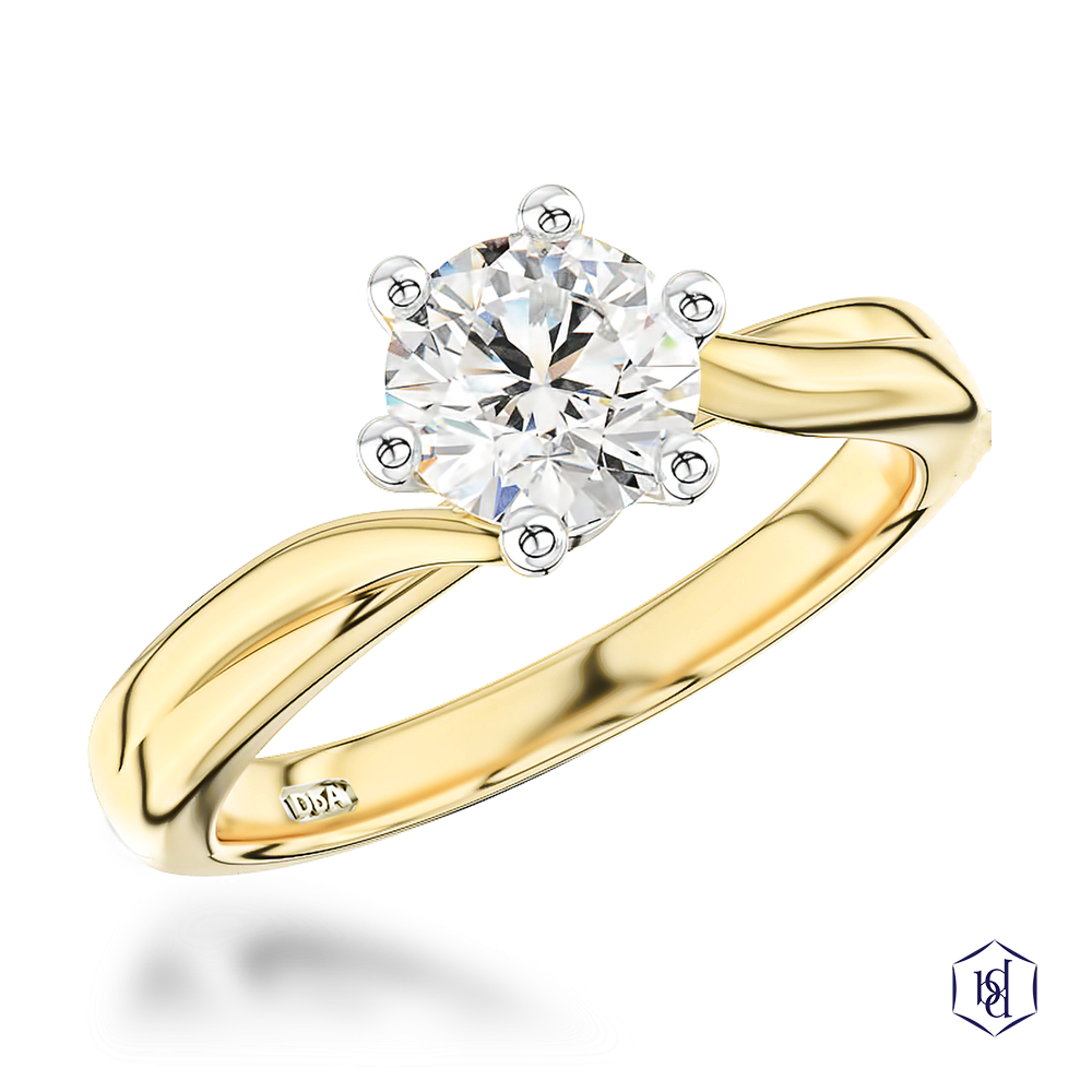 Yellow Gold/Platinum Rona 6 claw 0.5ct G VS2