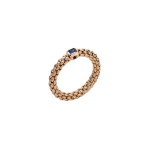 FOPE Flex'it Souls ring 18ct rose gold blue sapphire ring.