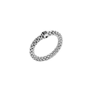 FOPE Souls ring in 18ct white gold with a single square cut black diamond, medium.