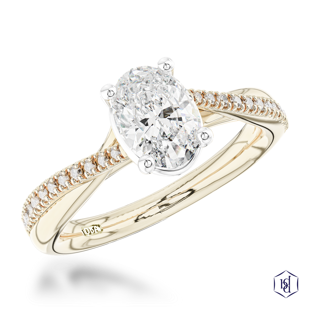 Yellow Gold/Platinum Skye Twist Oval 0.8ct D SI1